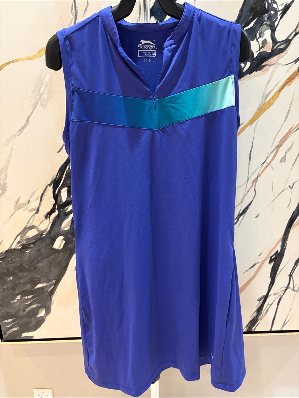 Slazenger Royal Blue Golf Dress with Teal Chevron